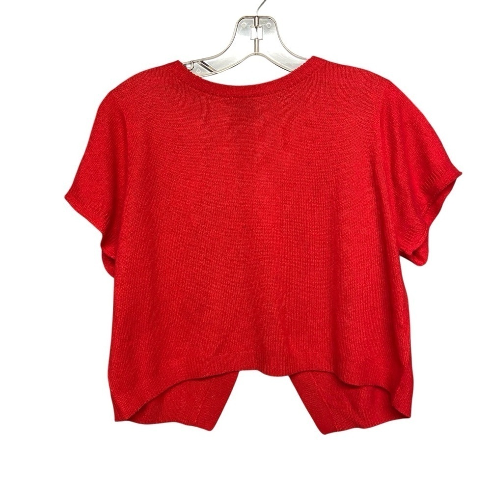 Acrobat Women’s Bella Crop Sweater Size S Red Criss Cross Back Detail Boxy